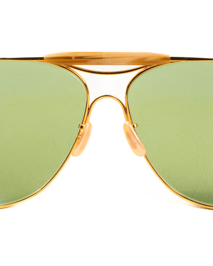 The Real McCoy's Flying Sun Aviator Sunglasses - Gold - Standard & Strange
