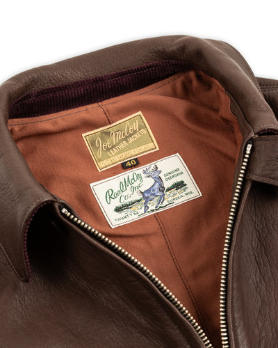 The Real McCoy's Freeman 30s Sports Jacket (Deerskin) - Brown - Standard & Strange