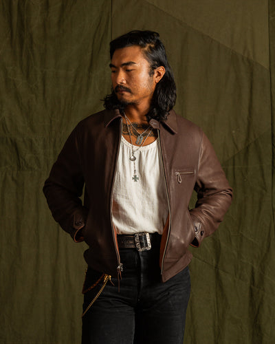 The Real McCoy's Freeman 30s Sports Jacket (Deerskin) - Brown - Standard & Strange