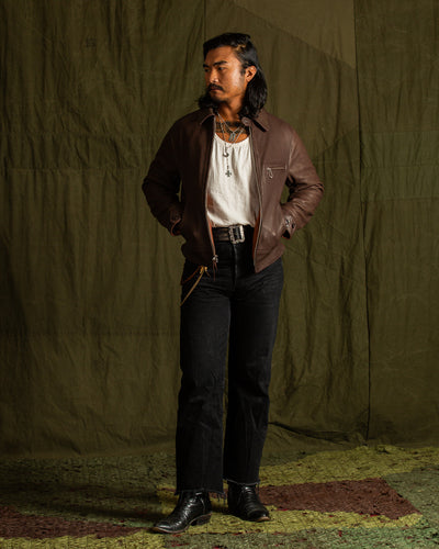 The Real McCoy's Freeman 30s Sports Jacket (Deerskin) - Brown - Standard & Strange