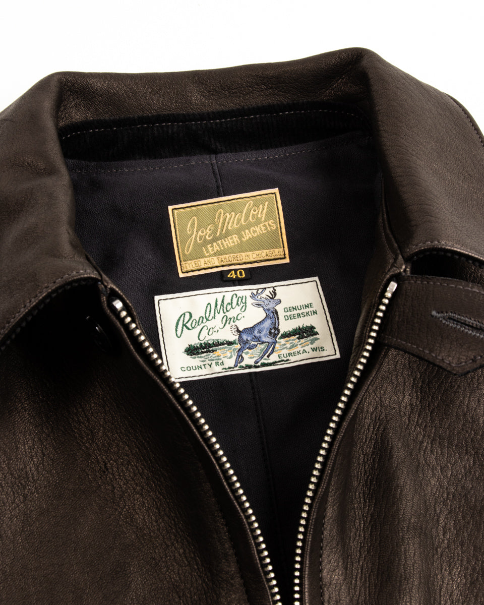 The Real McCoy's Deerskin Down Jacket - Black - Standard & Strange