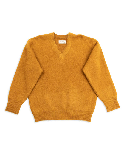 The Real McCoy's Joe McCoy Mohair V-Neck Sweater - Mustard - Standard & Strange
