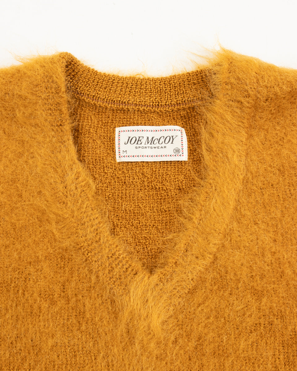 The Real McCoy's Joe McCoy Mohair V-Neck Sweater - Mustard