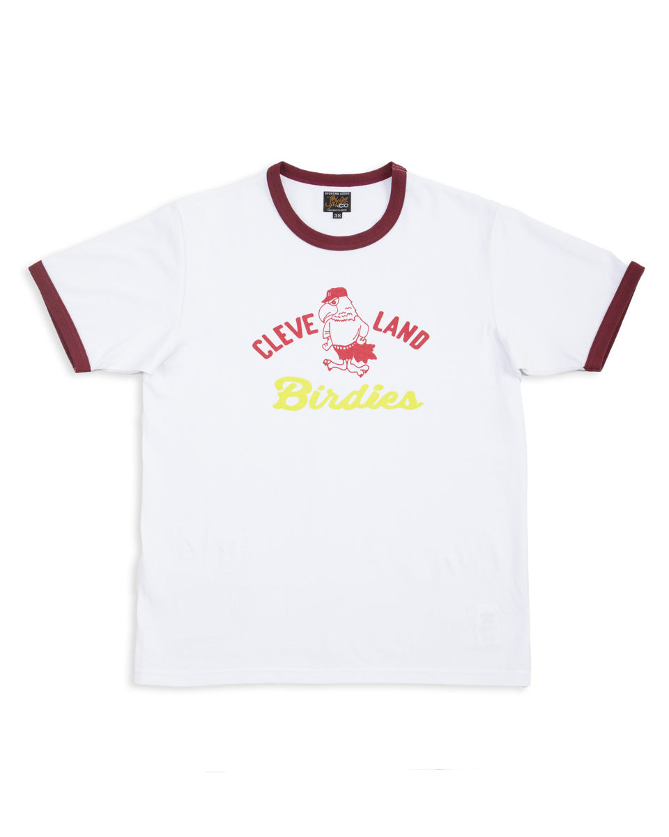 The Real McCoy's Joe McCoy Tee / Birdies - White / Burgundy - Standard & Strange