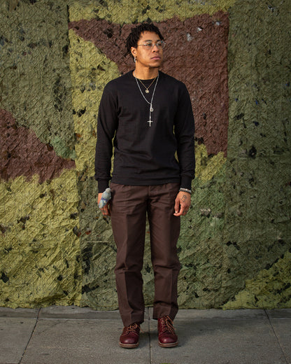 The Real McCoy's Loopwheeled Athletic Longsleeve Tee - Black - Standard & Strange