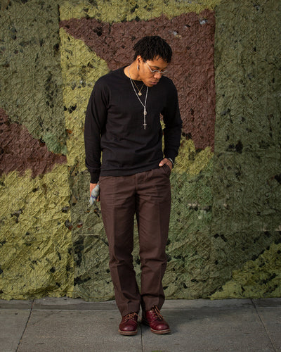 The Real McCoy's Loopwheeled Athletic Longsleeve Tee - Black - Standard & Strange