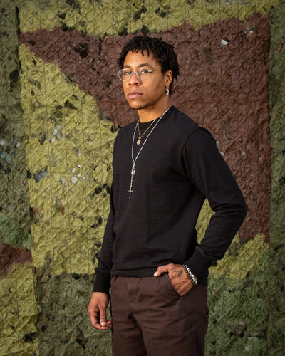 The Real McCoy's Loopwheeled Athletic Longsleeve Tee - Black - Standard & Strange