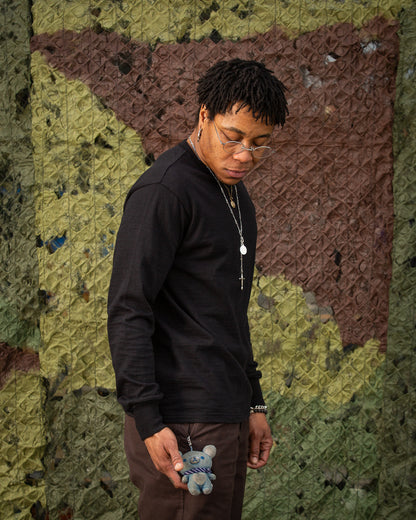 The Real McCoy's Loopwheeled Athletic Longsleeve Tee - Black - Standard & Strange