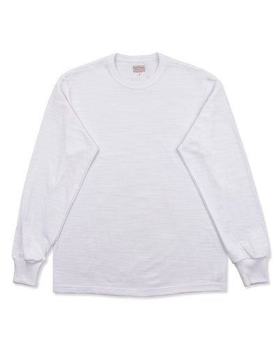 The Real McCoy's Loopwheeled Athletic Longsleeve Tee - White - Standard & Strange