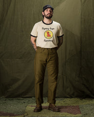 The Real McCoy's Military Tee / Fighting Eagle - Ecru / Black - Standard & Strange