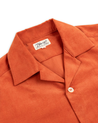 The Real McCoy's Open Collar Resort S/S Shirt / Summer Corduroy - Salmon - Standard & Strange