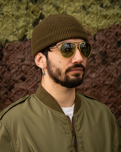 The Real McCoy's Flying Sun Aviator Sunglasses - Gold - Standard & Strange