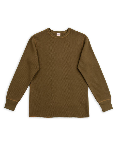 トップス 50's U.S. ARMY Long Sleeve Thermal Shirt The Real McCoy's U.S. Army Military Thermal Shirt - Olive