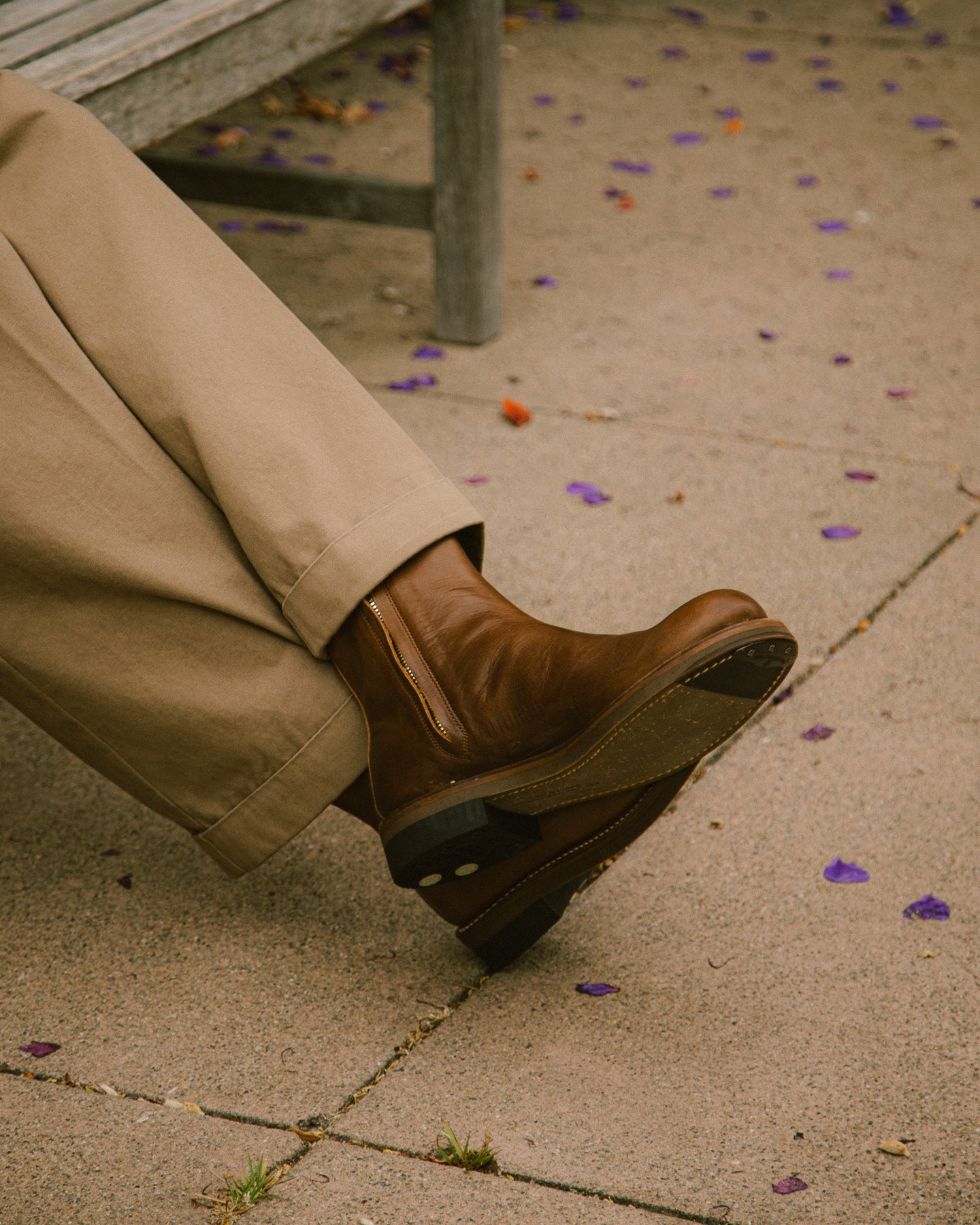 Casper Side Zip Boot - Brown Horsehide
