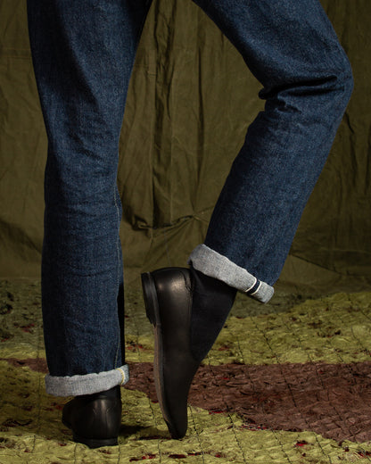 Rolling Dub Trio Swan Slip On - Black Deerskin - Standard & Strange