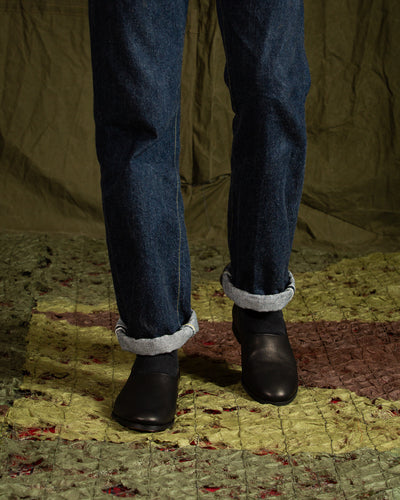 Rolling Dub Trio Swan Slip On - Black Deerskin - Standard & Strange