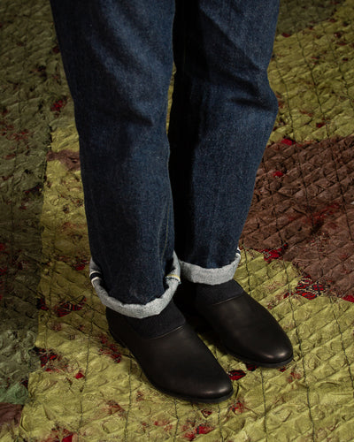 Rolling Dub Trio Swan Slip On - Black Deerskin - Standard & Strange