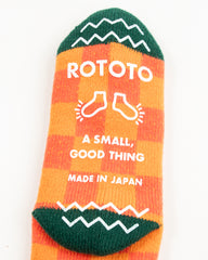 RoToTo Pile Room Socks - Checker Beige/Dark Green - Standard & Strange