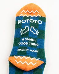 RoToTo Comfy Room Socks - Checker Charcoal/Light Orange - Standard & Strange