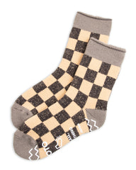 RoToTo Pile Room Socks - Checker Gray - Standard & Strange