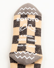 RoToTo Comfy Room Socks - Checker Gray - Standard & Strange