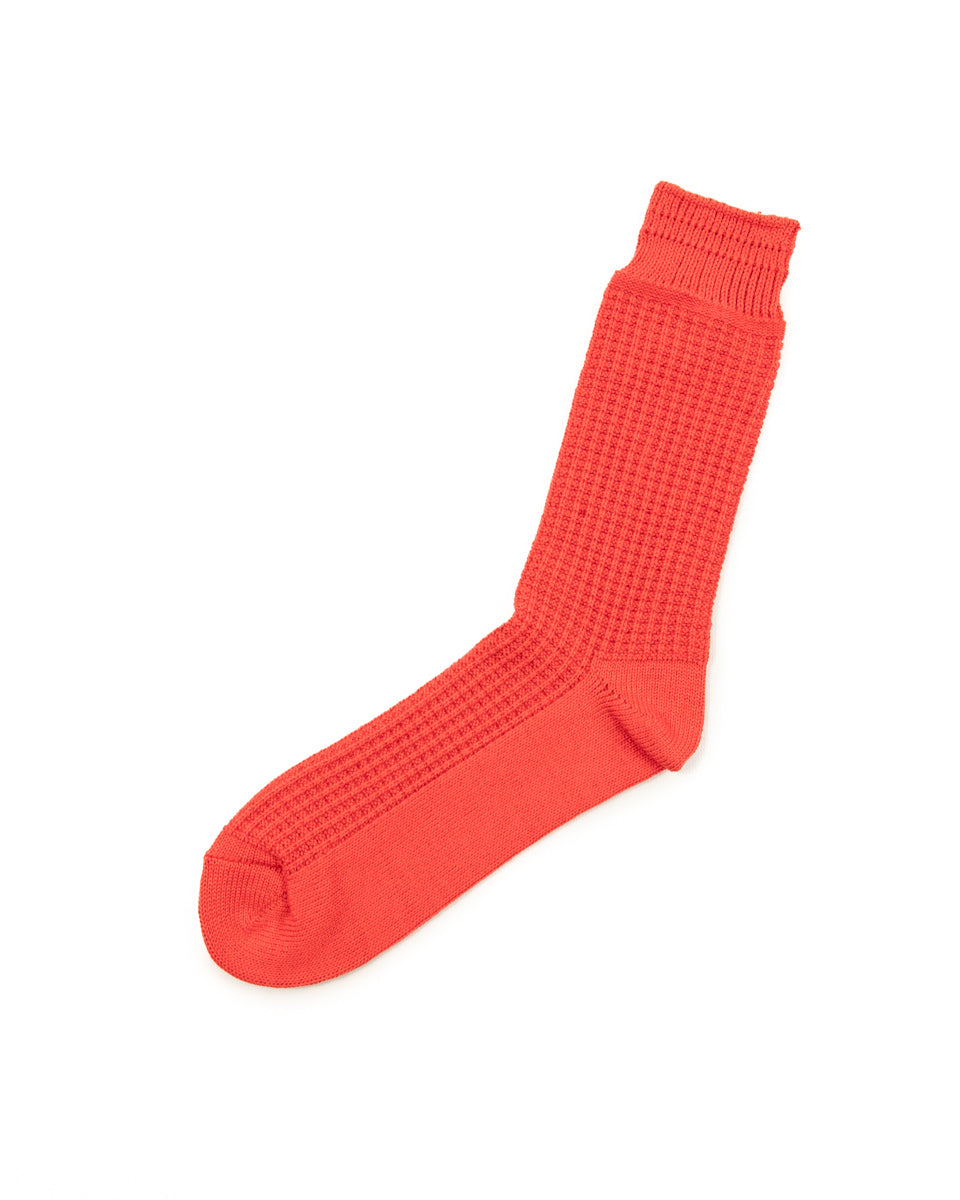 RoToTo Cotton Waffle Socks - Light Red - Standard & Strange