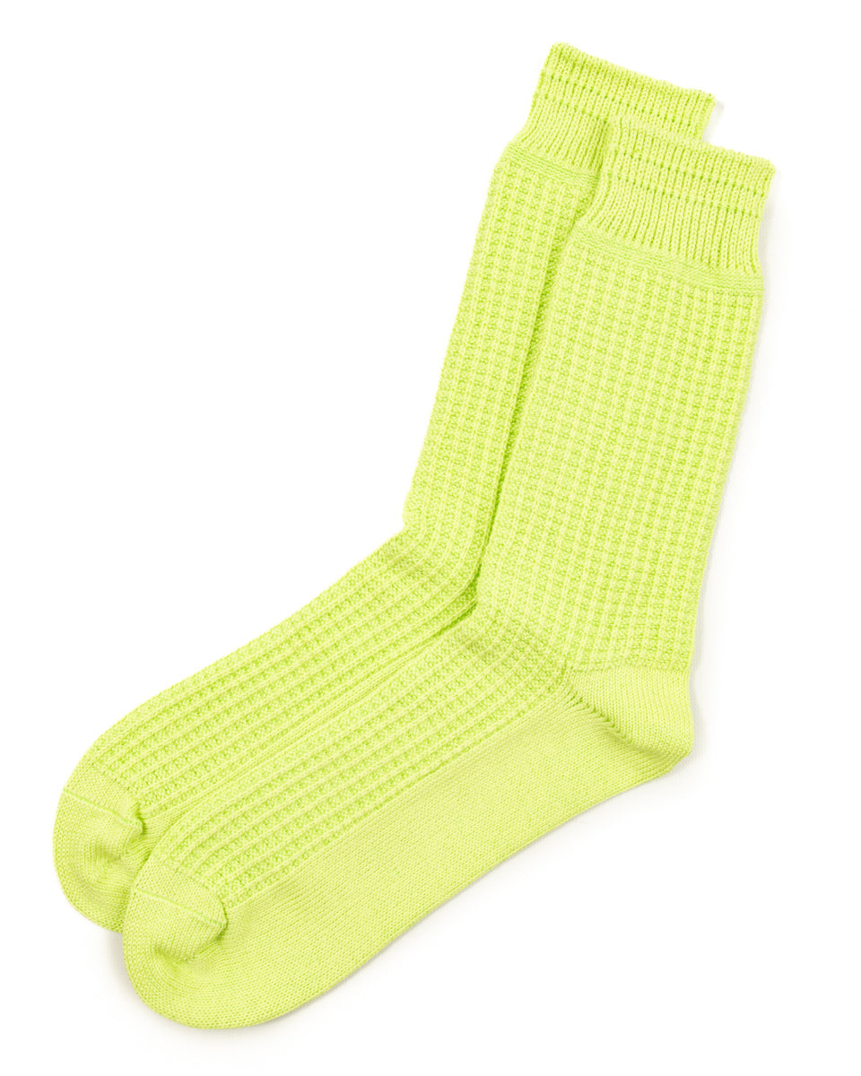 RoToTo Cotton Waffle Socks - Lime - Standard & Strange