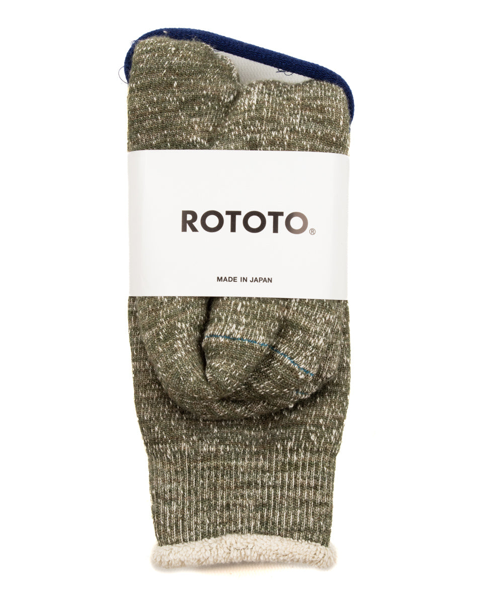 RoToTo Double Face Merino/Organic Cotton Socks - Army Green - Standard & Strange