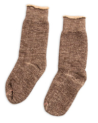 RoToTo Double Face Merino/Organic Cotton Socks - Dark Brown/Brown - Standard & Strange