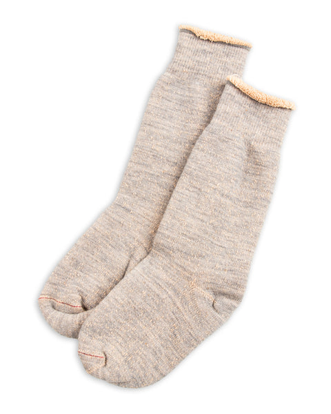 RoToTo Double Face Merino/Organic Cotton Socks - Gray/Brown - Standard & Strange