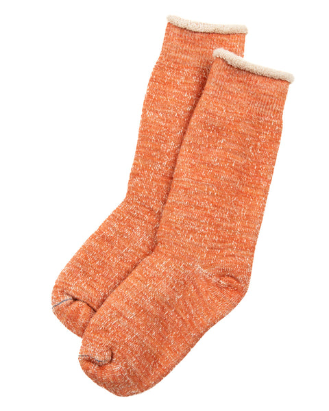 RoToTo Double Face Merino/Organic Cotton Socks - Orange - Standard & Strange