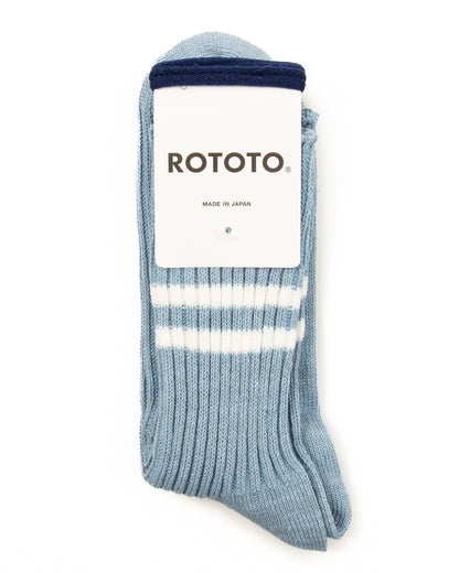 RoToTo Hemp/Organic Cotton Stripe Socks - Morning Blue/White - Standard & Strange