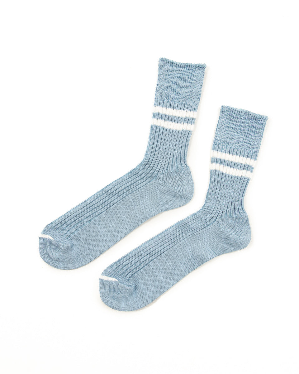 RoToTo Hemp/Organic Cotton Stripe Socks - Morning Blue/White - Standard & Strange