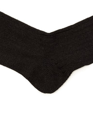 RoToTo Linen/Cotton Ribbed Crew Socks - Black - Standard & Strange