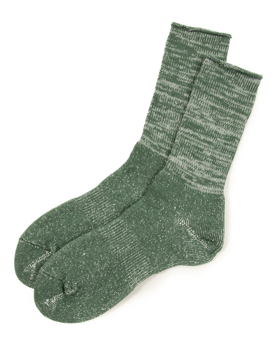 RoToTo Washi Pile Crew Socks - Dark Green - Standard & Strange