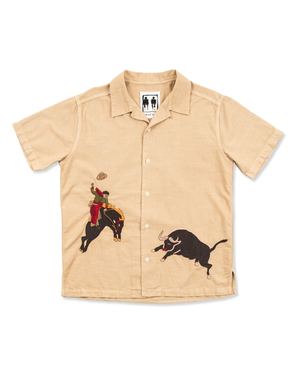 Samuel Zelig Box Camp Shirt Natural Tint