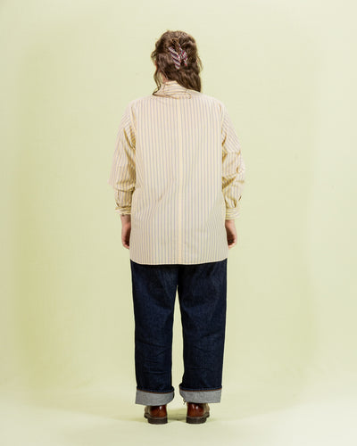 Senui Inside Pockets Shirt - Yellow Washed Fine Stripe - Standard & Strange