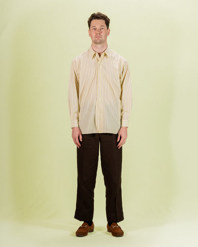 Senui Inside Pockets Shirt - Yellow Washed Fine Stripe - Standard & Strange