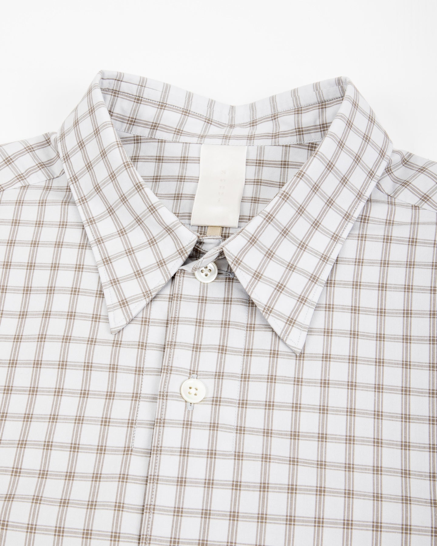 Senui Sally Side Slit Shirt - Green/Gray OG Typewriter Check 38/OS - Standard & Strange