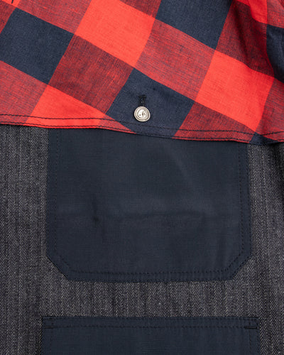 W'Menswear Hunter Fisher Coat - Denim/Red - Standard & Strange