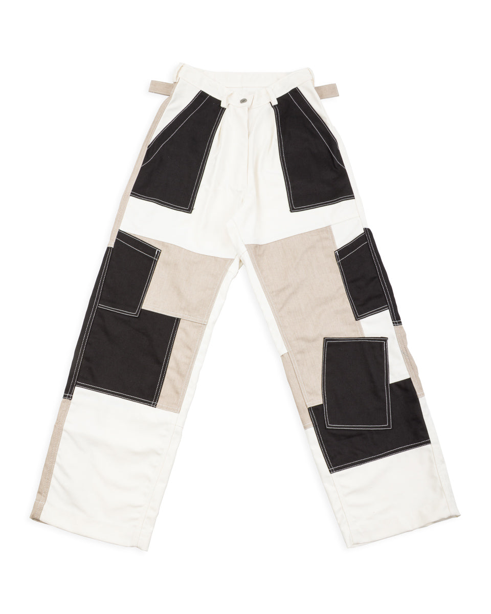 W'Menswear Unisex Freedom Flight Trouser - White/Black - Standard & Strange