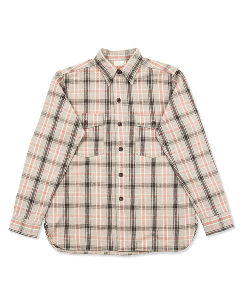 Warehouse Flannel Shirt with Chinstrap - Grey O/W – Standard & Strange