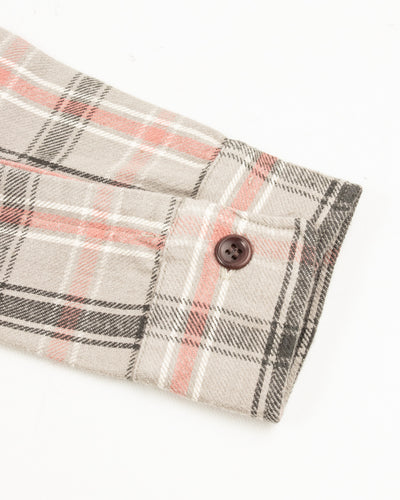 Warehouse Flannel Shirt with Chinstrap - Grey O/W - Standard & Strange