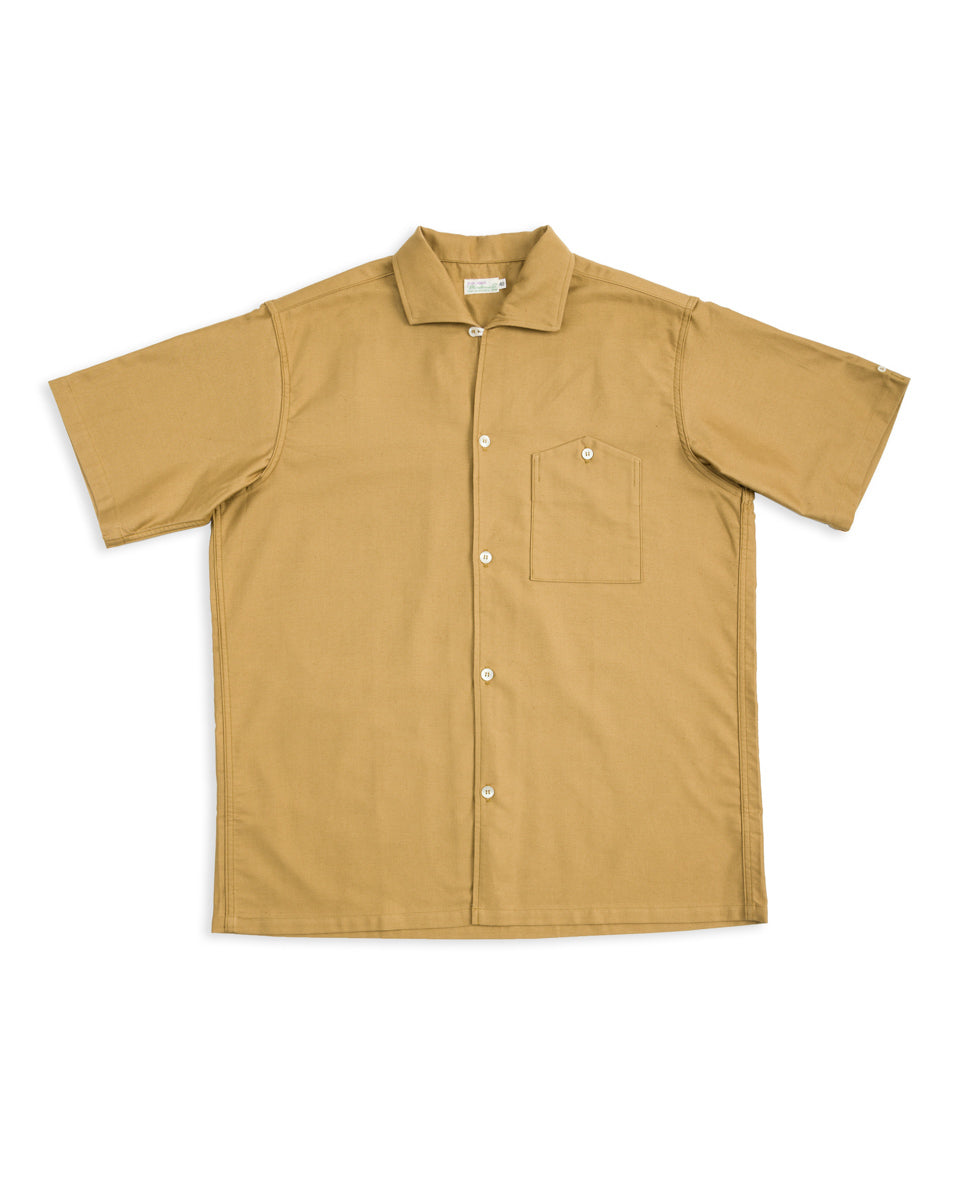 Warehouse Lot 3091 S/S Open Collar Shirt - Camel - Standard & Strange