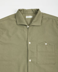 Warehouse Lot 3091 S/S Open Collar Shirt - OD Green - Standard & Strange