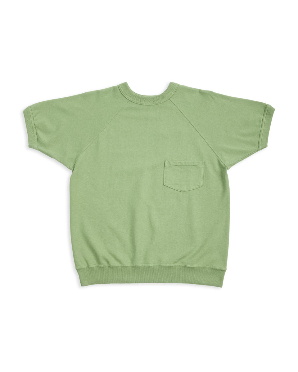 Warehouse Lot 4105 Loopwheel Short Sleeve Pocket Sweatshirt - Pale Green - Standard & Strange