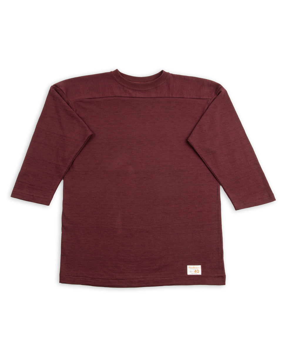 Warehouse Three Quarter Football Shirt - Bordeaux – Standard & Strange