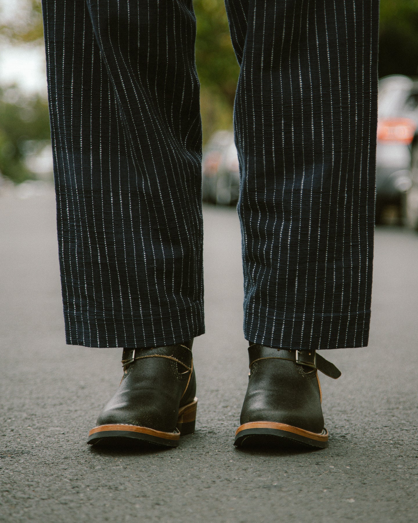 S&S x Wesco Quick Striker Engineer Boot - Olive Waxed Flesh