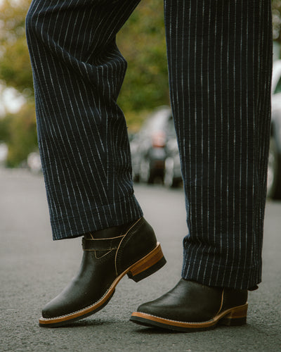 S&S x Wesco Quick Striker Engineer Boot - Olive Waxed Flesh