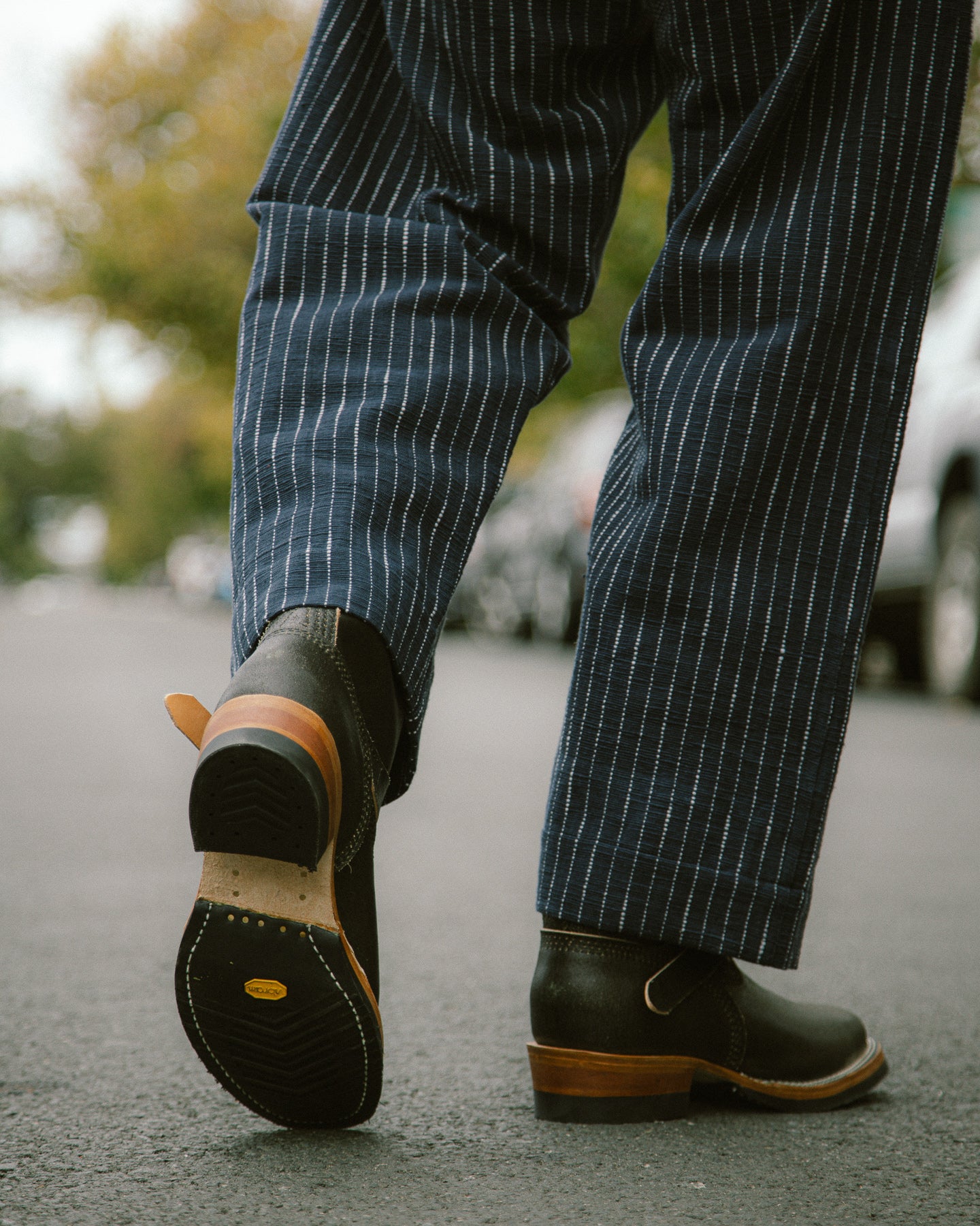 S&S x Wesco Quick Striker Engineer Boot - Olive Waxed Flesh